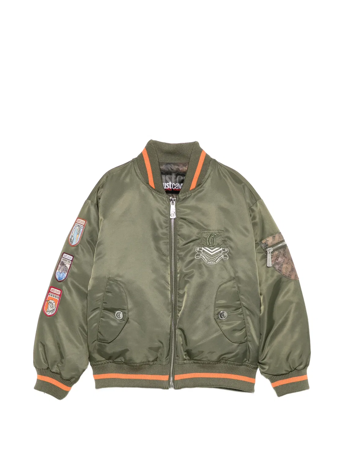 Бомбер с нашивками Just Cavalli Kids, зеленый