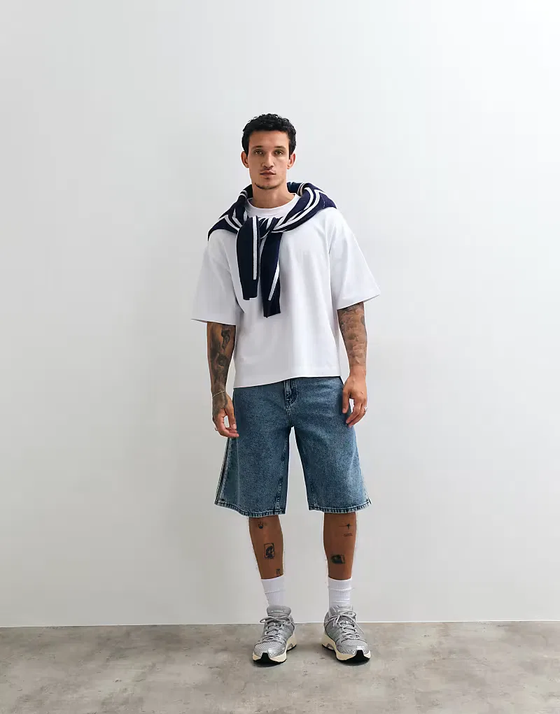 Джинсы Adidas Originals Firebird в винтажном синем цвете — фото 3