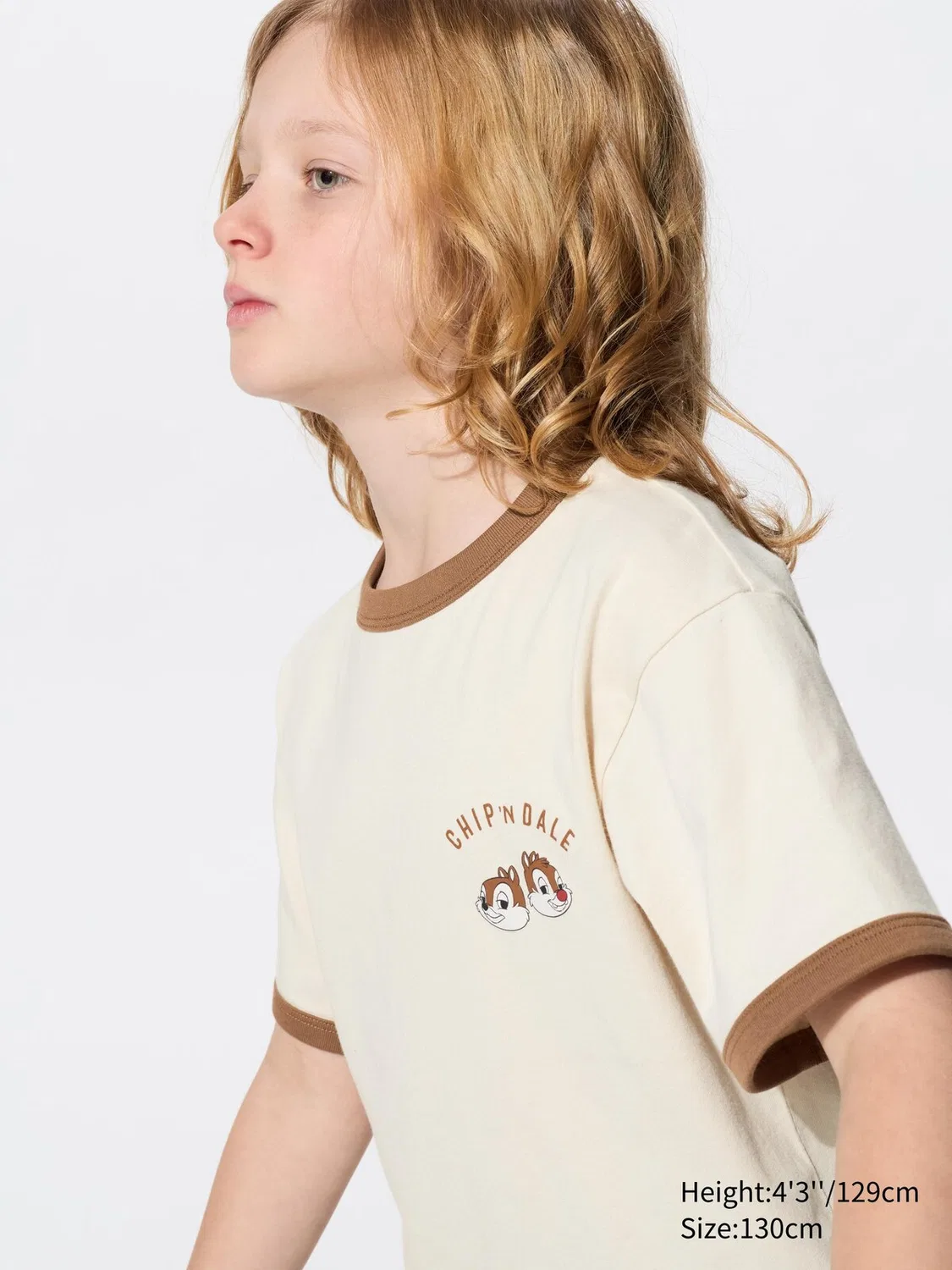 Футболка K-pop Uniqlo, для детей, Chip & Dale, натуральный — фото 2