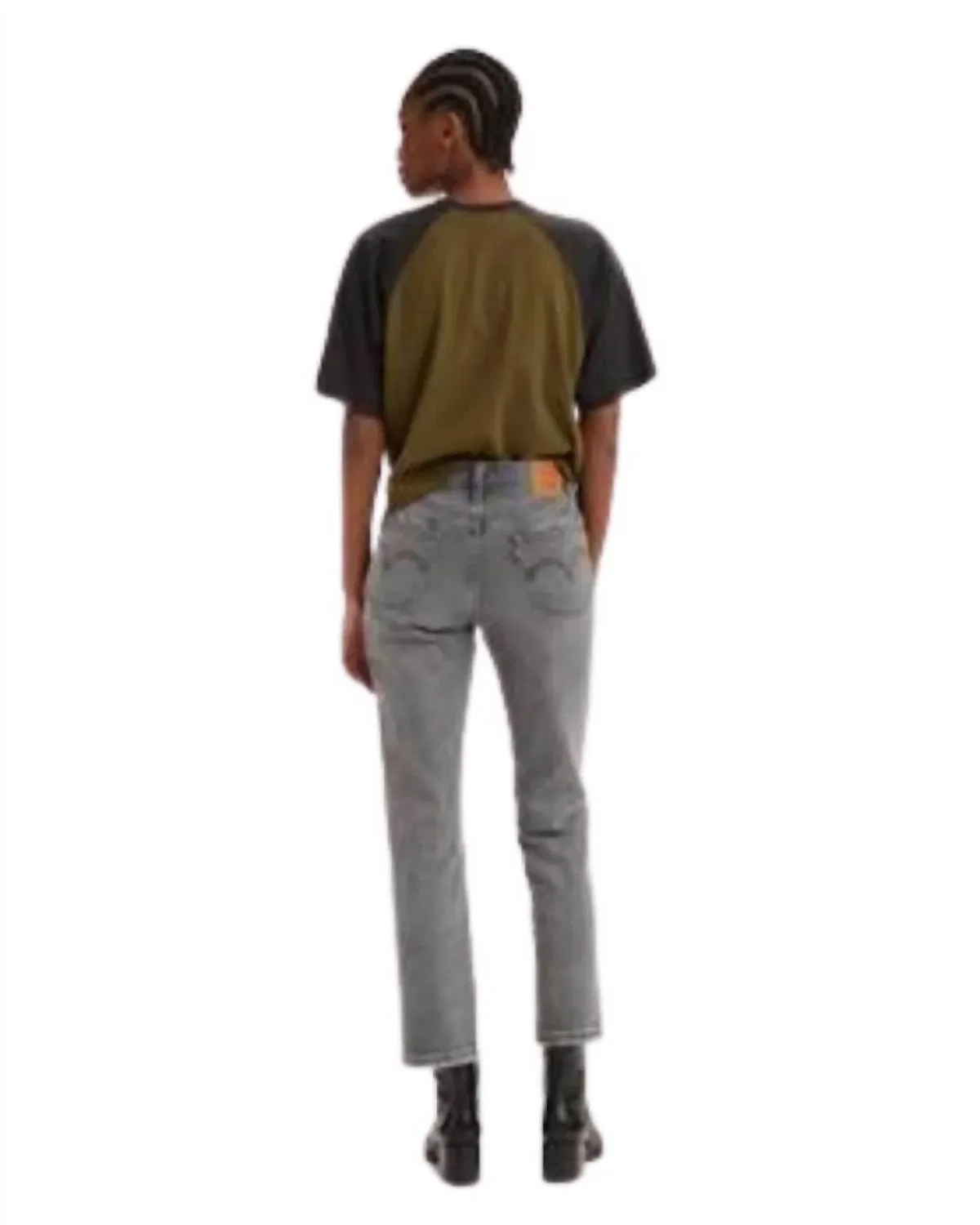 Женские джинсы с укороченной длиной и высокой посадкой 501 Original Chopped Jeans Levi's, серый — фото 3