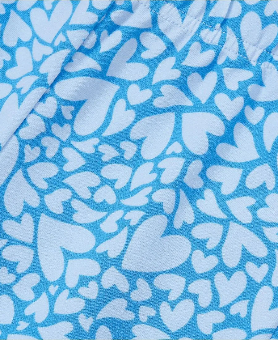 Леггинсы детские из хлопка с принтом, бренд Lands' End, Tossed Hearts Vista Blue — фото 3