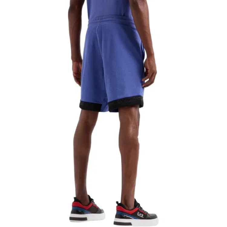 Мужские шорты повседневные с принтом EA7 SS24 Casual Shorts EMPORIO ARMANI, Blue Purple — фото 4