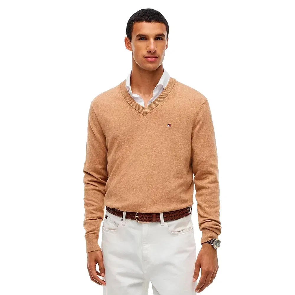 Мужской свитер с v-образным вырезом Tommy hilfiger, Brown
