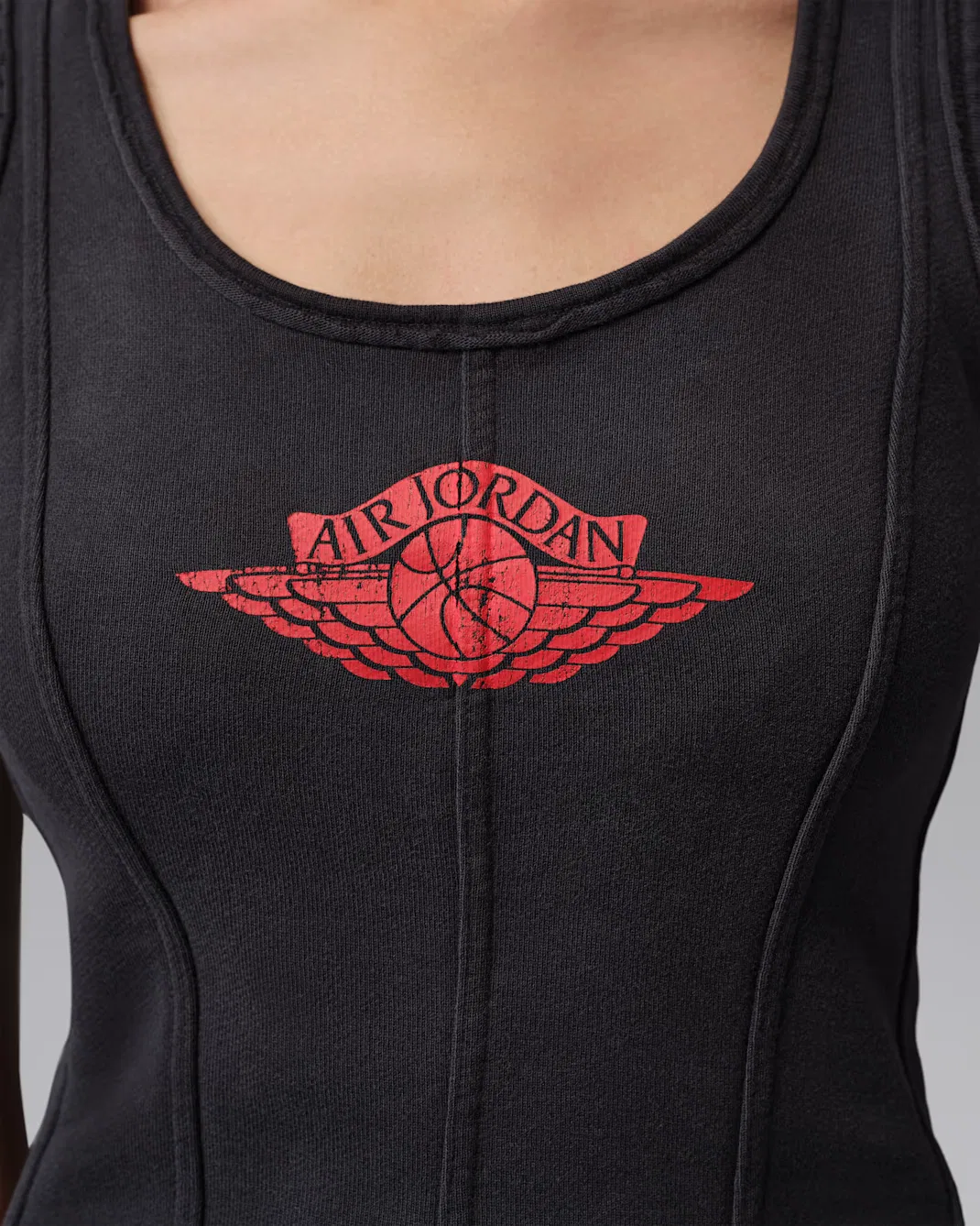 Женский корсет Jordan Flight Fleece, Black/University Red — фото 4