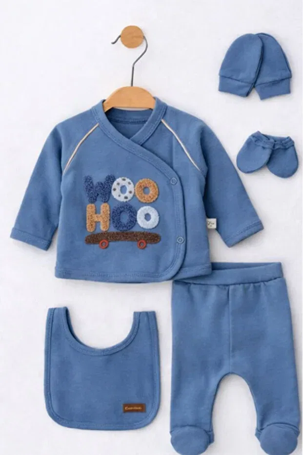 Детский комбинезон для новорожденных с принтом Bamoola, Navy Blue