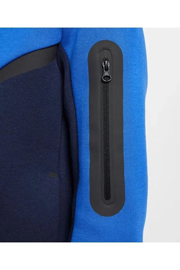 Детское худи для мальчиков с капюшоном Sportswear Tech Fleece Full-Zip Hoodie Nike, Navy Blue — фото 4