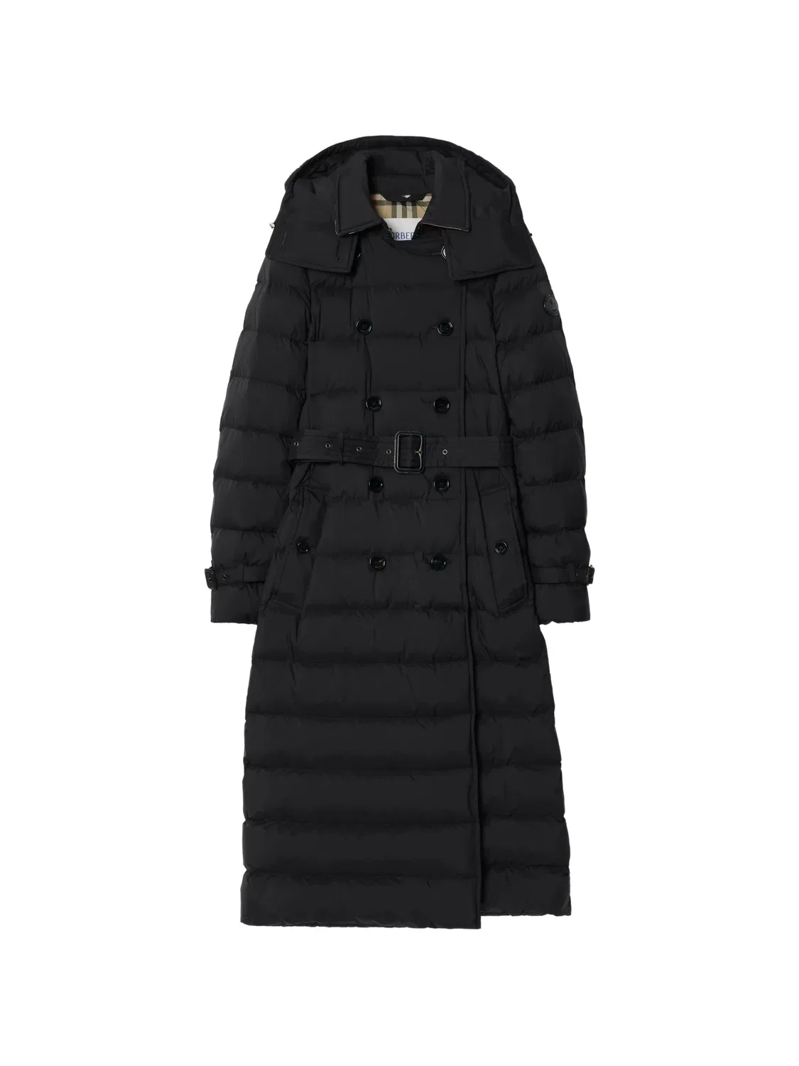 Удлиненный пуховик Audley из нейлона Burberry, черный