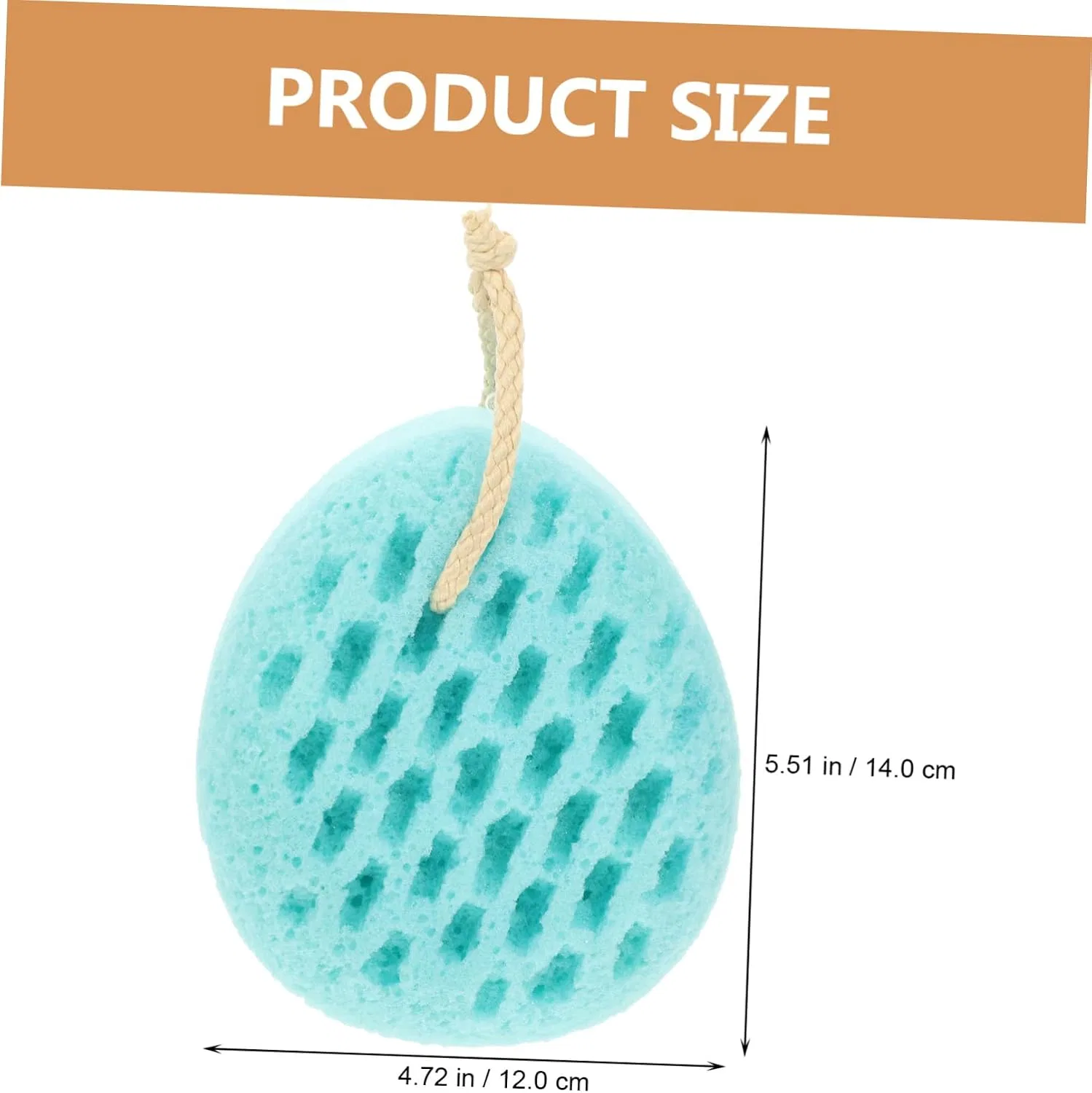 Мочалка для душа Dacron Bath Ball, Minkissy, 5 шт, 14x12x6 см, Blue — фото 2