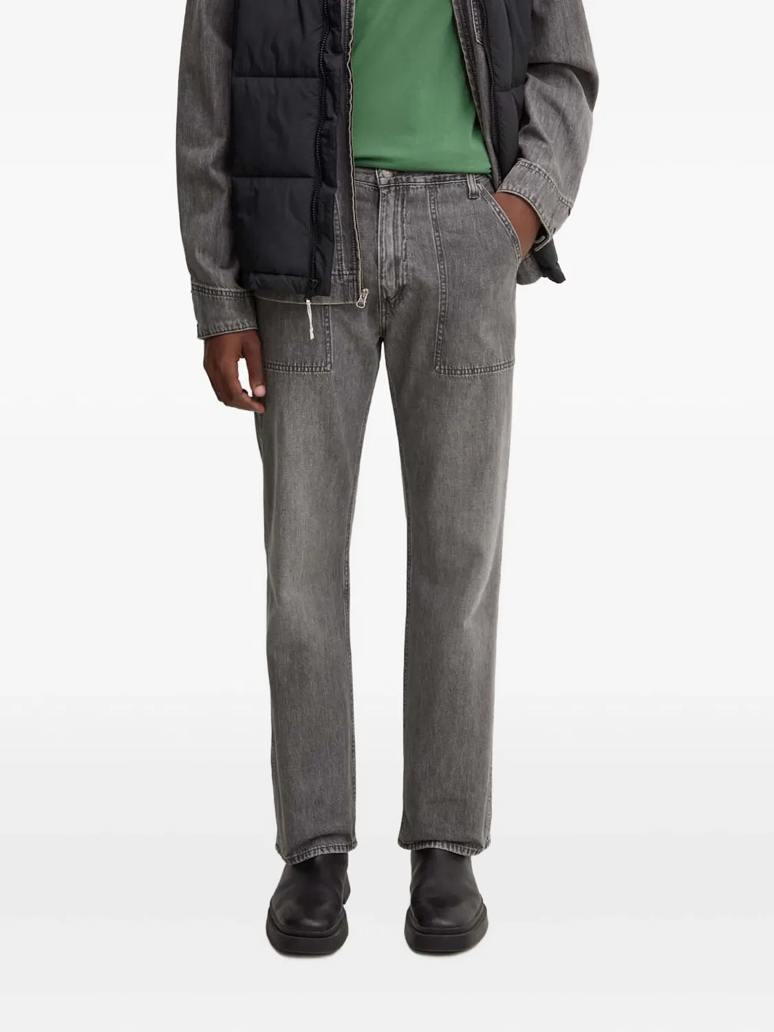 Джинсы 555 с накладными карманами, серые Levi's, серый