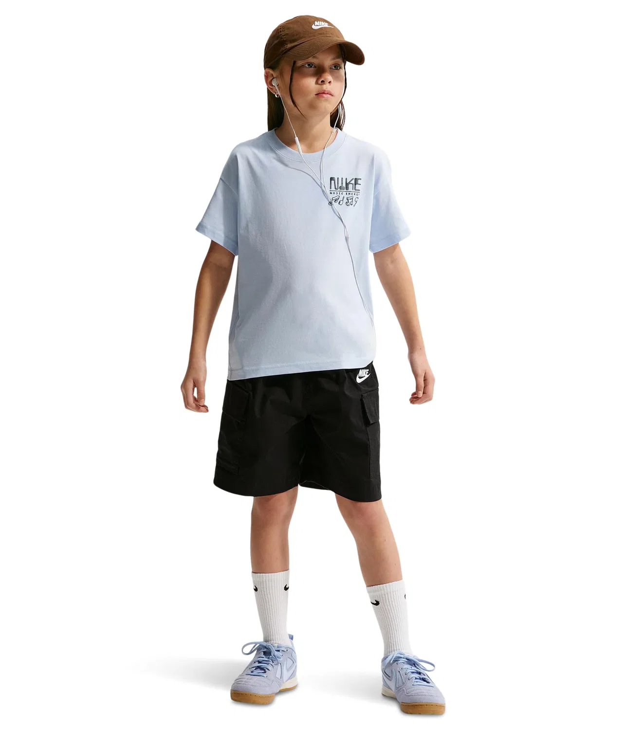 Спортивная футболка Swoosh Sounds 90-х (для маленьких и больших детей) Nike Kids, Hydrogen Blue