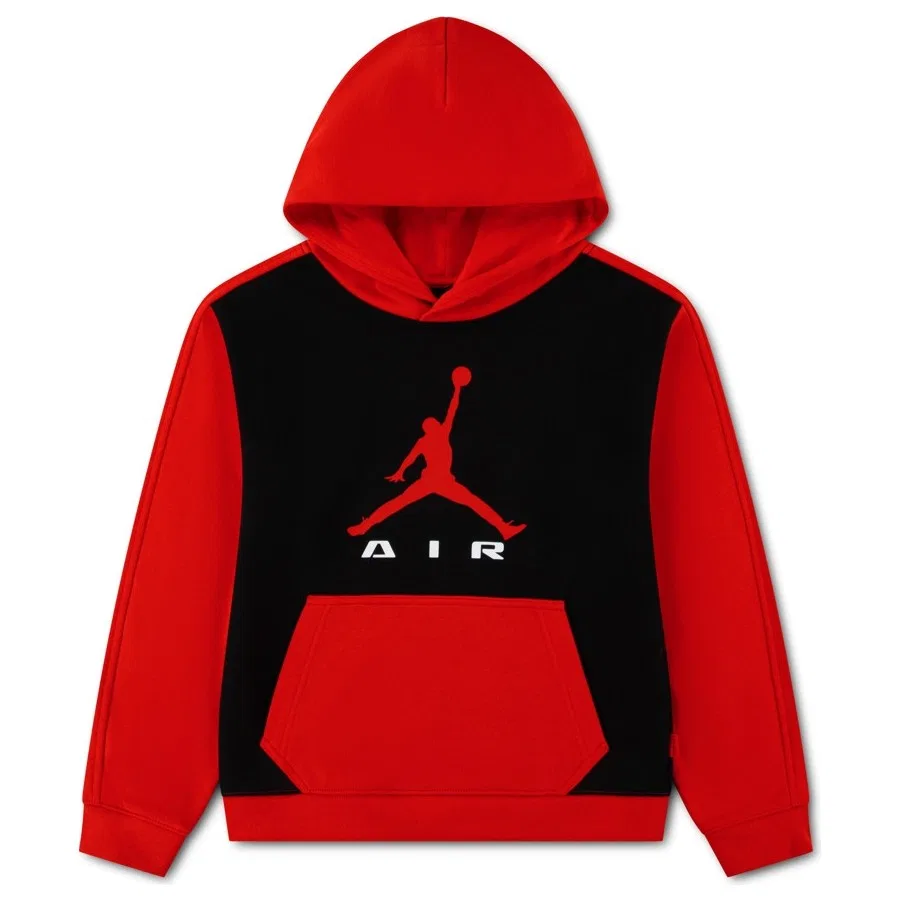 Детский худи с капюшоном, модель Jordan JDN MJ AIR HBR PO, Nike, Черно-красный