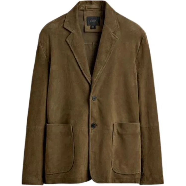 Мужской деловой костюм с лацканами Olive Green ZARA, Olive Green