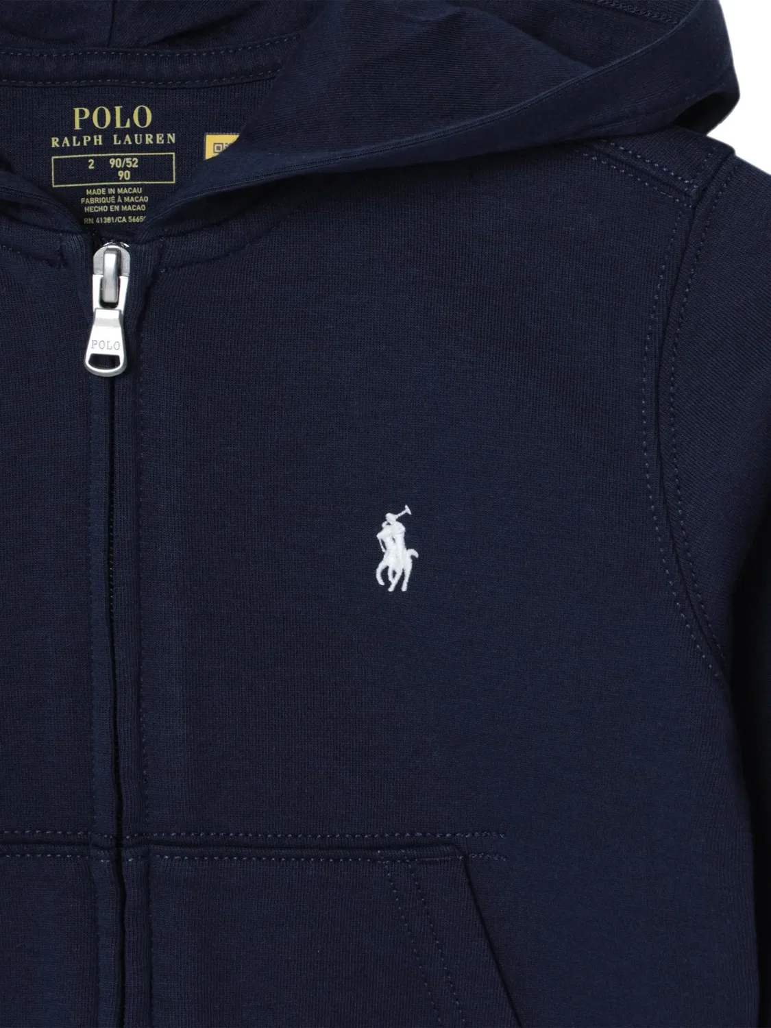 Худи на молнии с вышитым логотипом Polo Ralph Lauren Kids, синий — фото 3