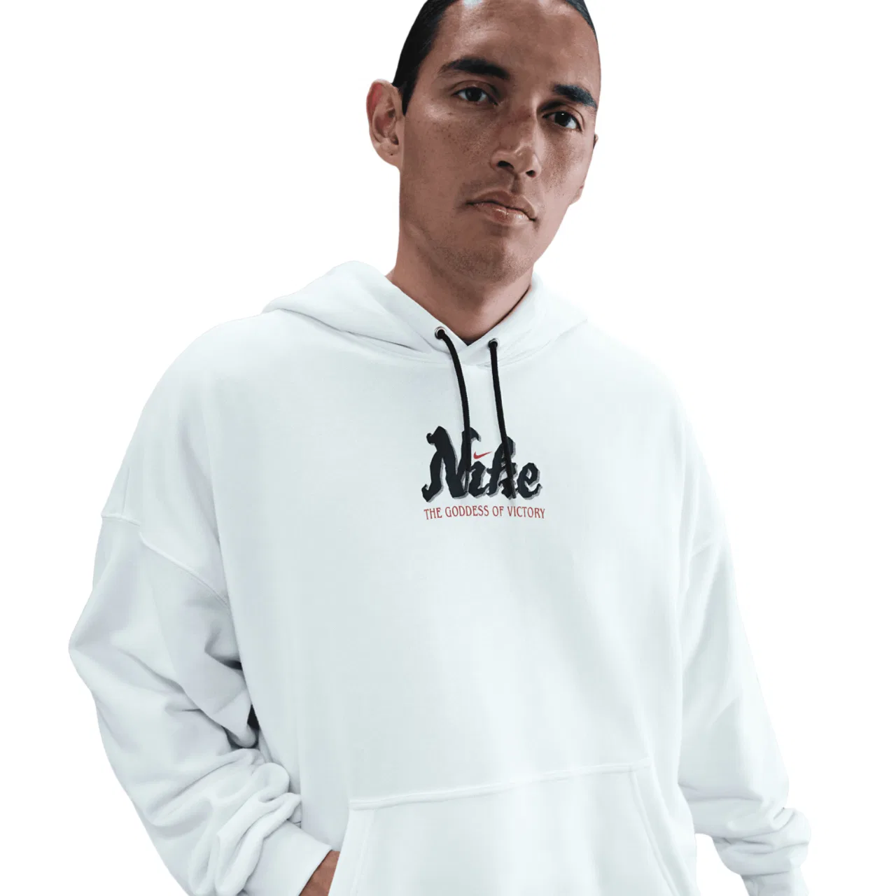 Мужское худи оверсайз Club Pullover Victorious Nike, белый/черный