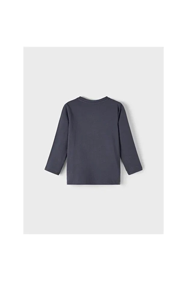 Детские свитшот для мальчиков с принтом Crew neck printed anthracite boy's sweatshirt13221181 Name It, Anthracite — фото 2
