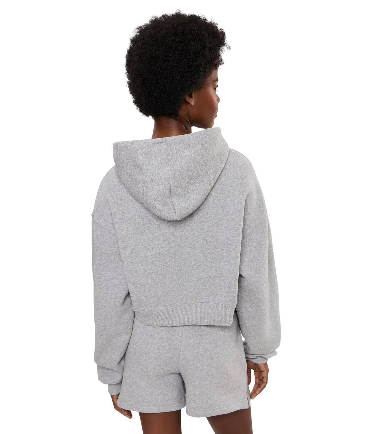 Укороченная толстовка Studio Fleece средней плотности на молнии. Nike, Dark Grey Heather/Sail — фото 4
