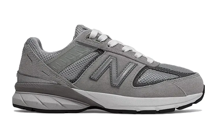 Детские кроссовки с длинным шнурком New Balance 990 V5, Grey Teenagers — фото 4