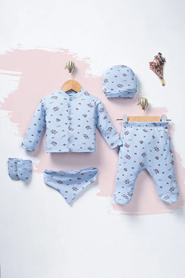 Детский комплект для новорожденных мальчиков хлопковый Enia Baby, Blue — фото 2
