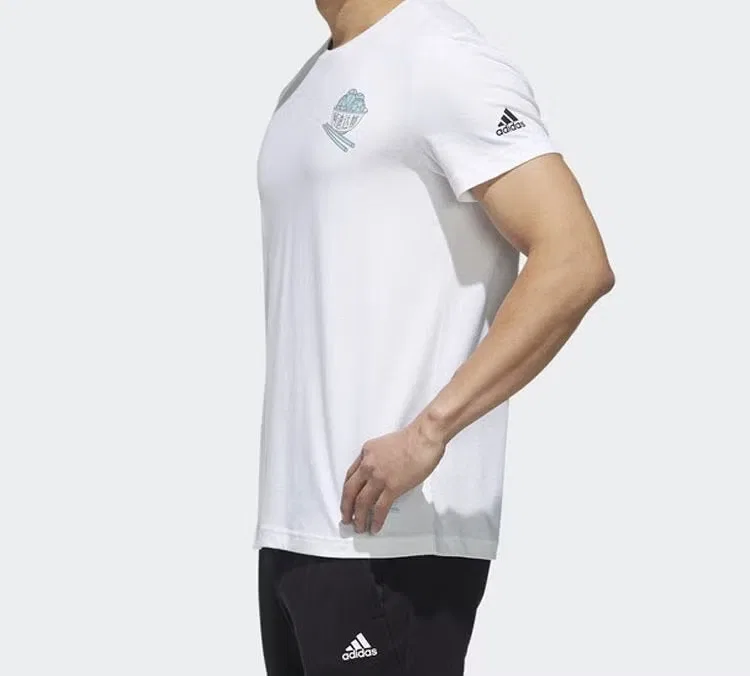 Футболка с принтом на спине Adidas, белый — фото 3