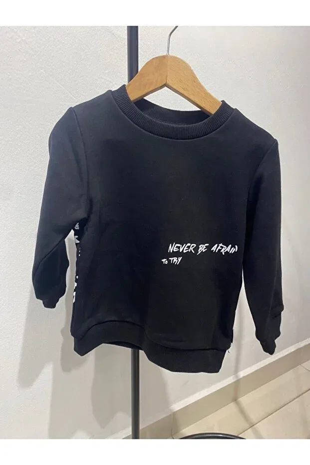 Детский комплект спортивного костюма с принтом Yazi Detay Mama Choice, Black — фото 2
