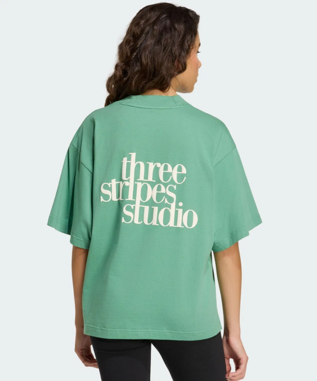 Женская футболка свободного кроя Three Stripes Studio Loose Adidas, Green