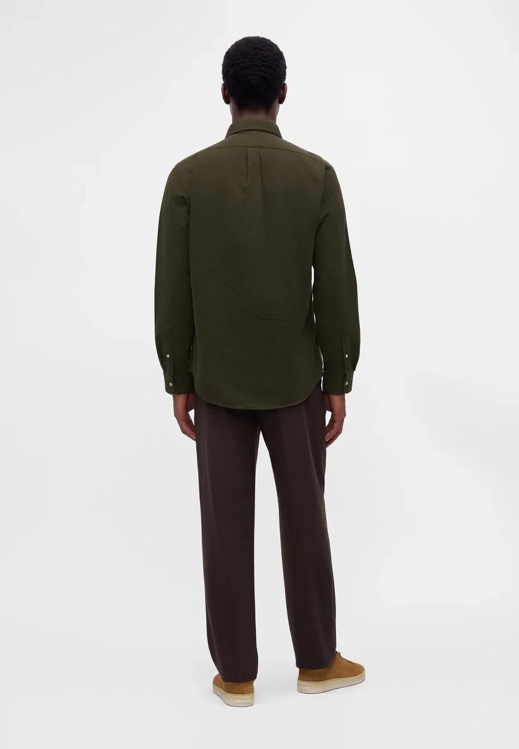 Рубашка из ворсистой фланели, сшитая на заказ Polo Ralph Lauren, Company Olive — фото 3