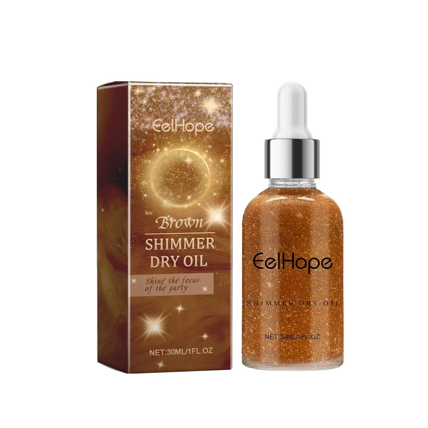 Масло для тела Shimmer Dry Oil, KDUTYE, 30 мл, Brown