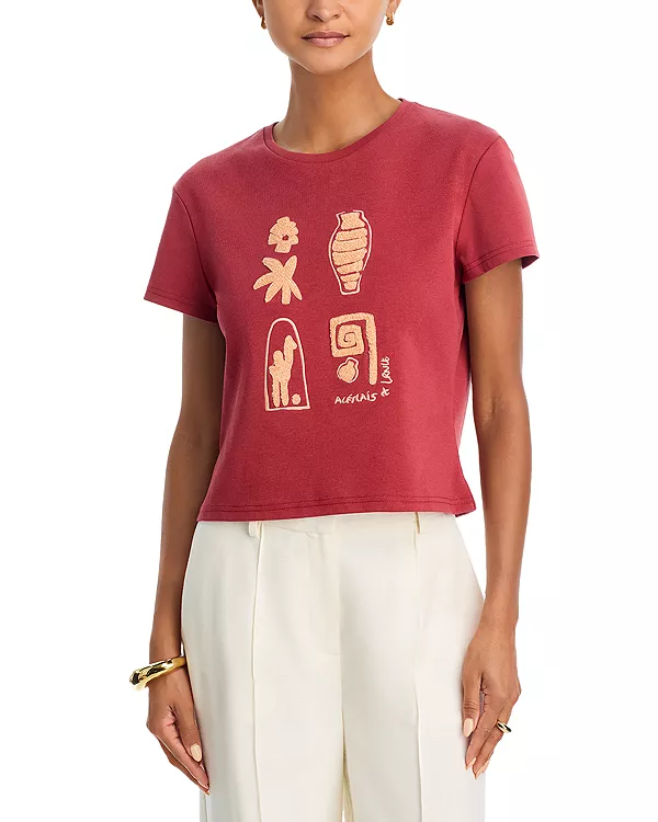 

Футболка приталенного кроя из синели Alémais, красный