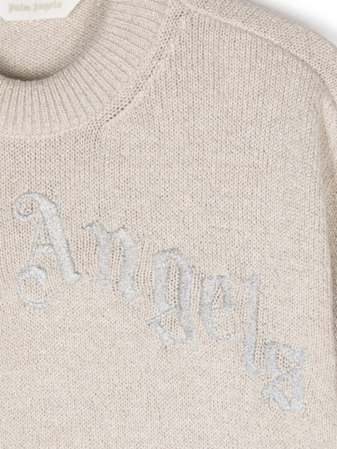 Palm Angels Kids джемпер с логотипом, нейтральный цвет — фото 2