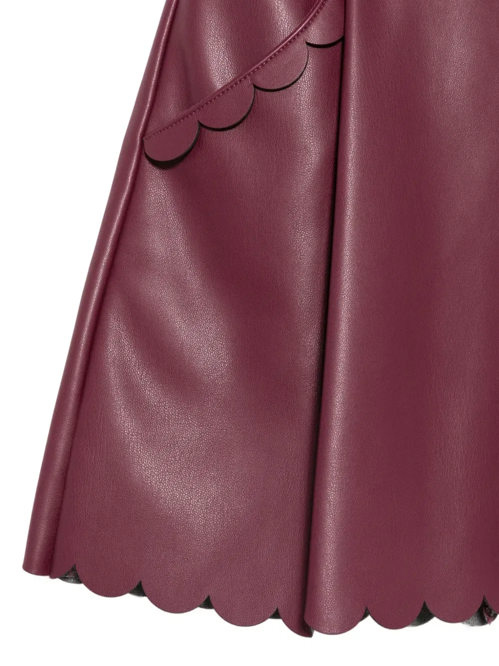 Юбка из искусственной кожи с фестончатым краем Emporio Armani Kids, фиолетовый — фото 3