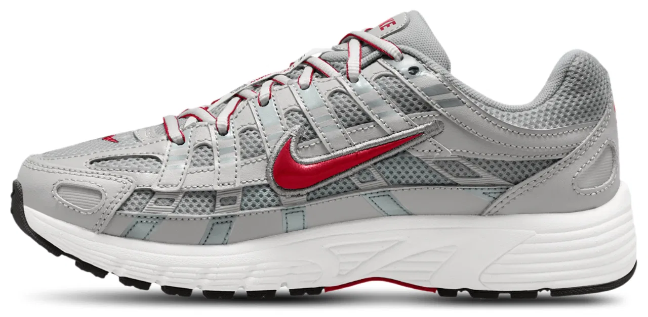 Детские кроссовки для мальчиков с ретро-дизайном Nike P-6000 Nike, Gym Red Metallic Silver — фото 2