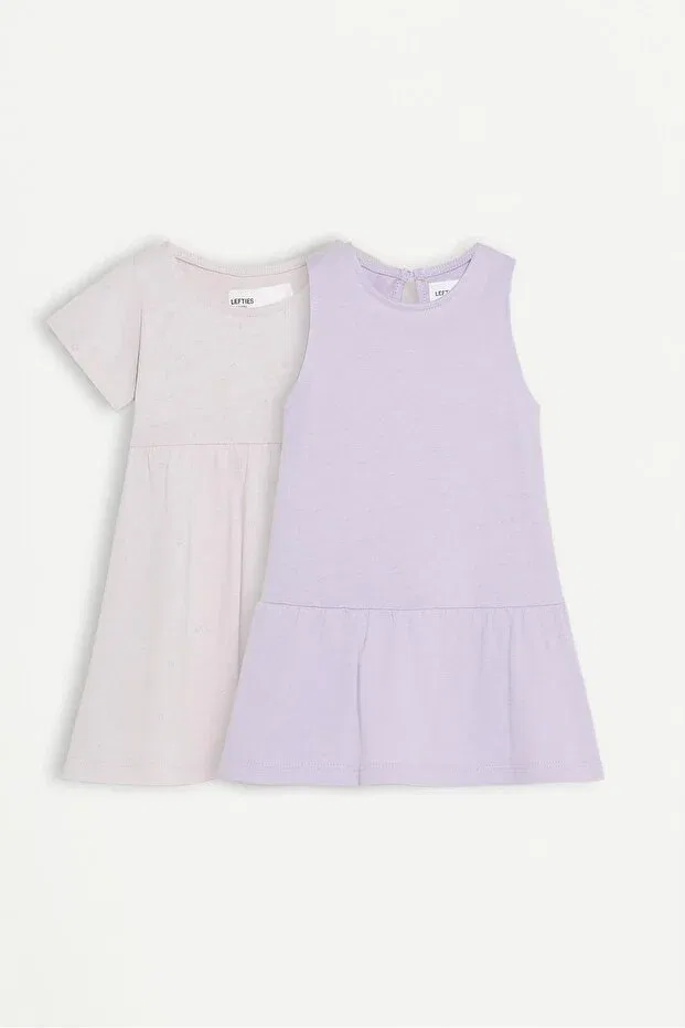 Детское платье для девочек хлопковое комплект 2 шт 2-Pack combined dresses Lefties, Lila