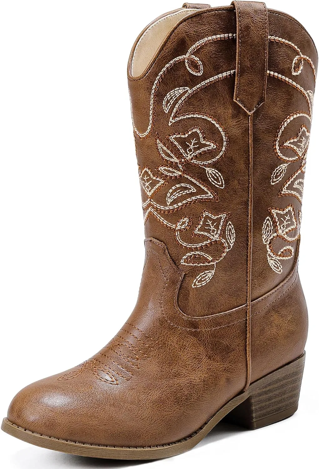 Детские сапоги для девочек с вышивкой Cowgirl Boots LAURMOSA, Brown