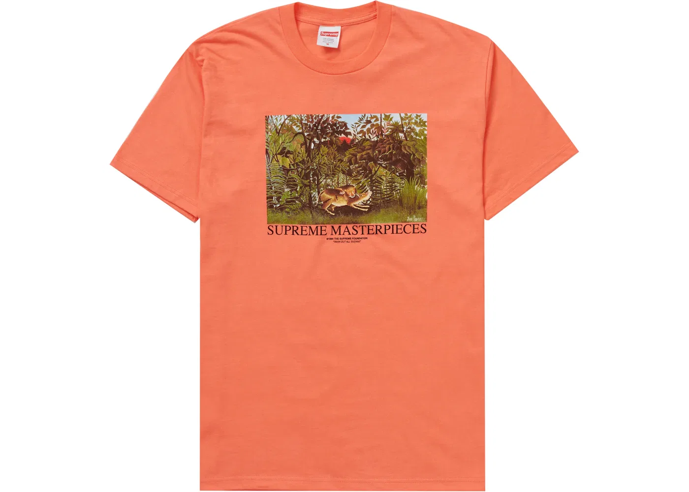 Мужская футболка с принтом Supreme Masterpieces Tee Supreme, Neon Orange