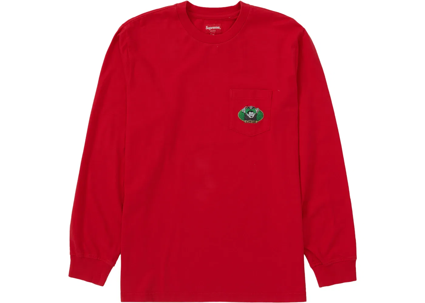 Мужская футболка с длинным рукавом Supreme Vampire Boy L/S Pocket Tee, Red