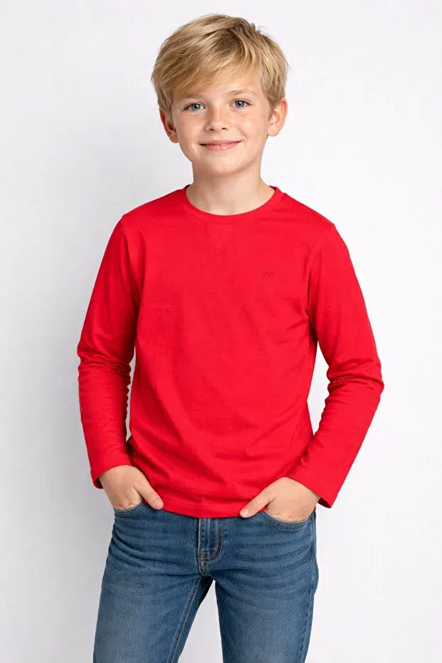 Детское для мальчиков лонгслив с принтом United Colors Of Benetton, Red