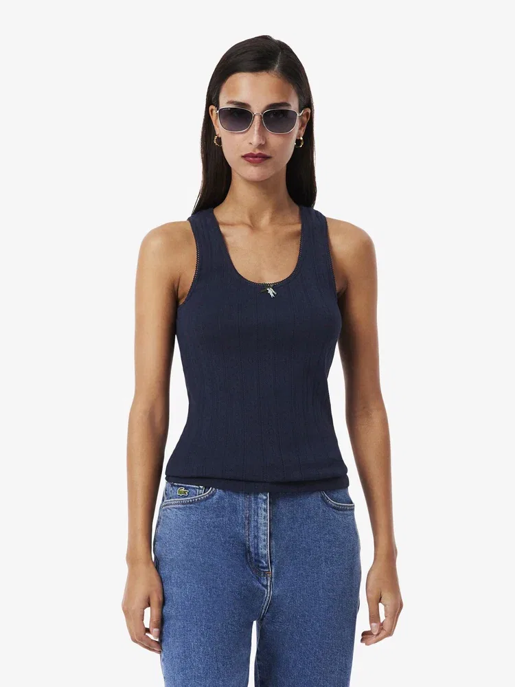 Майка LACOSTE Pointelle Sleeveless, Navy