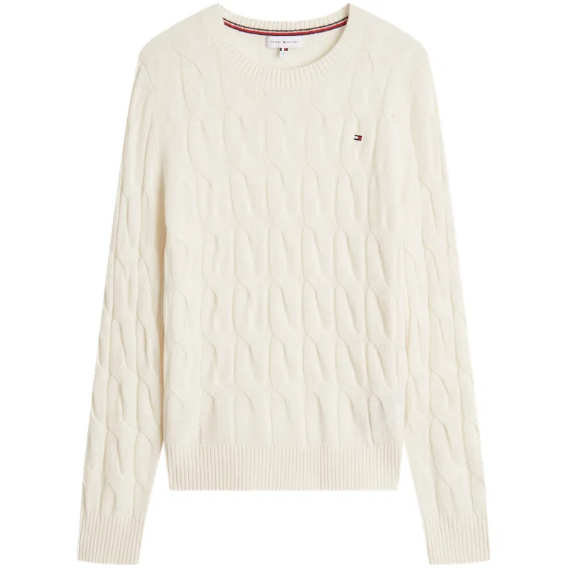 Женский свитер с круглым вырезом Tommy Hilfiger, Ecru Z00