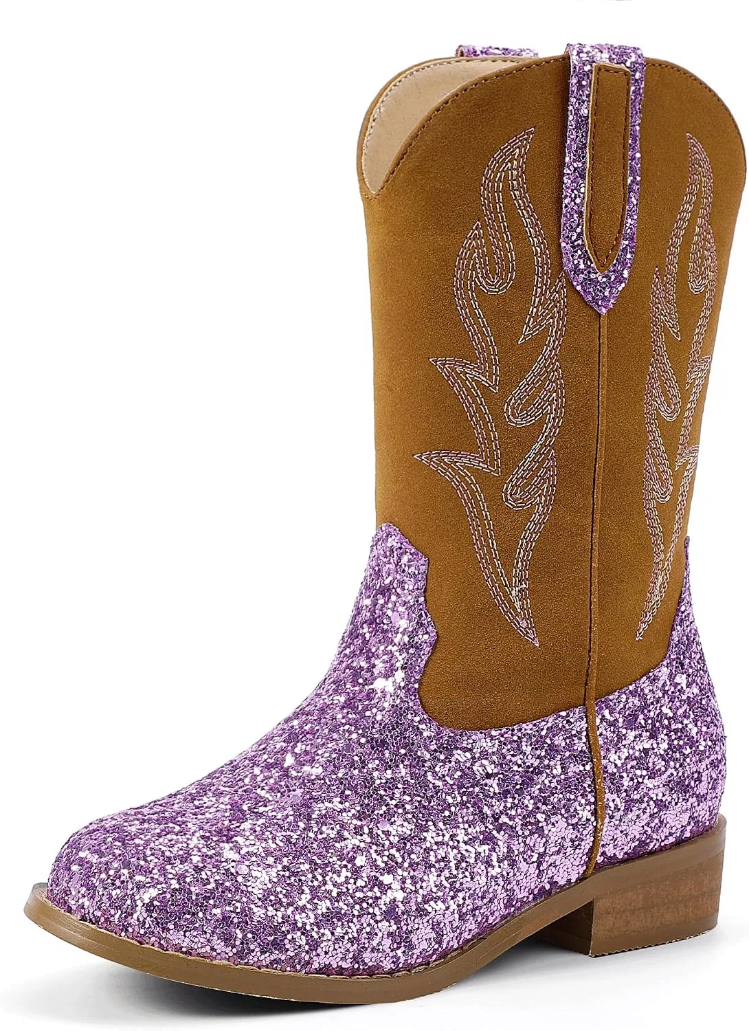 Детские сапоги для девочек с вышивкой Cowgirl Boots Hehainom, Purplesequin