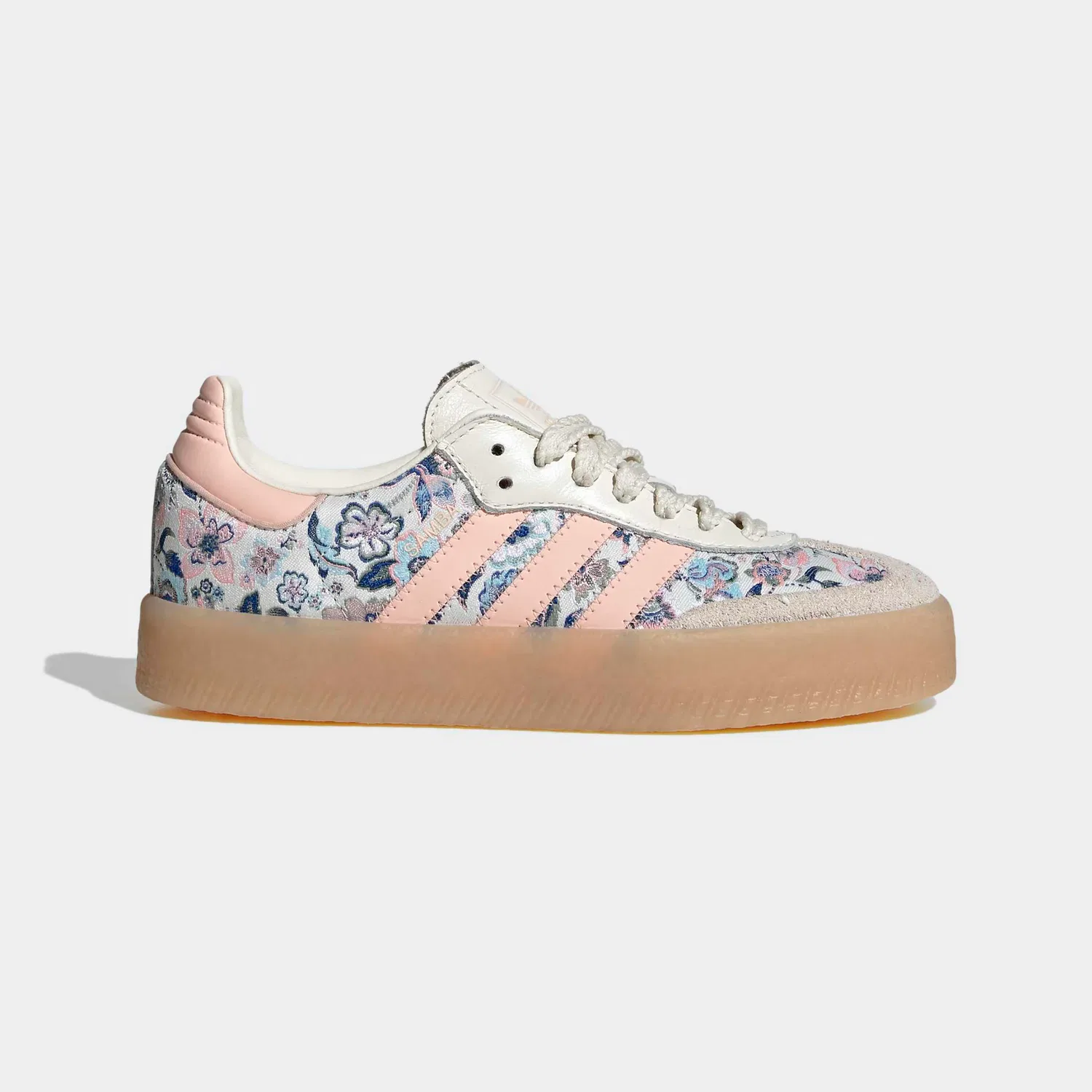 Детские кроссовки с цветочным принтом Adidas Originals, Off White/Blush Pink — фото 2