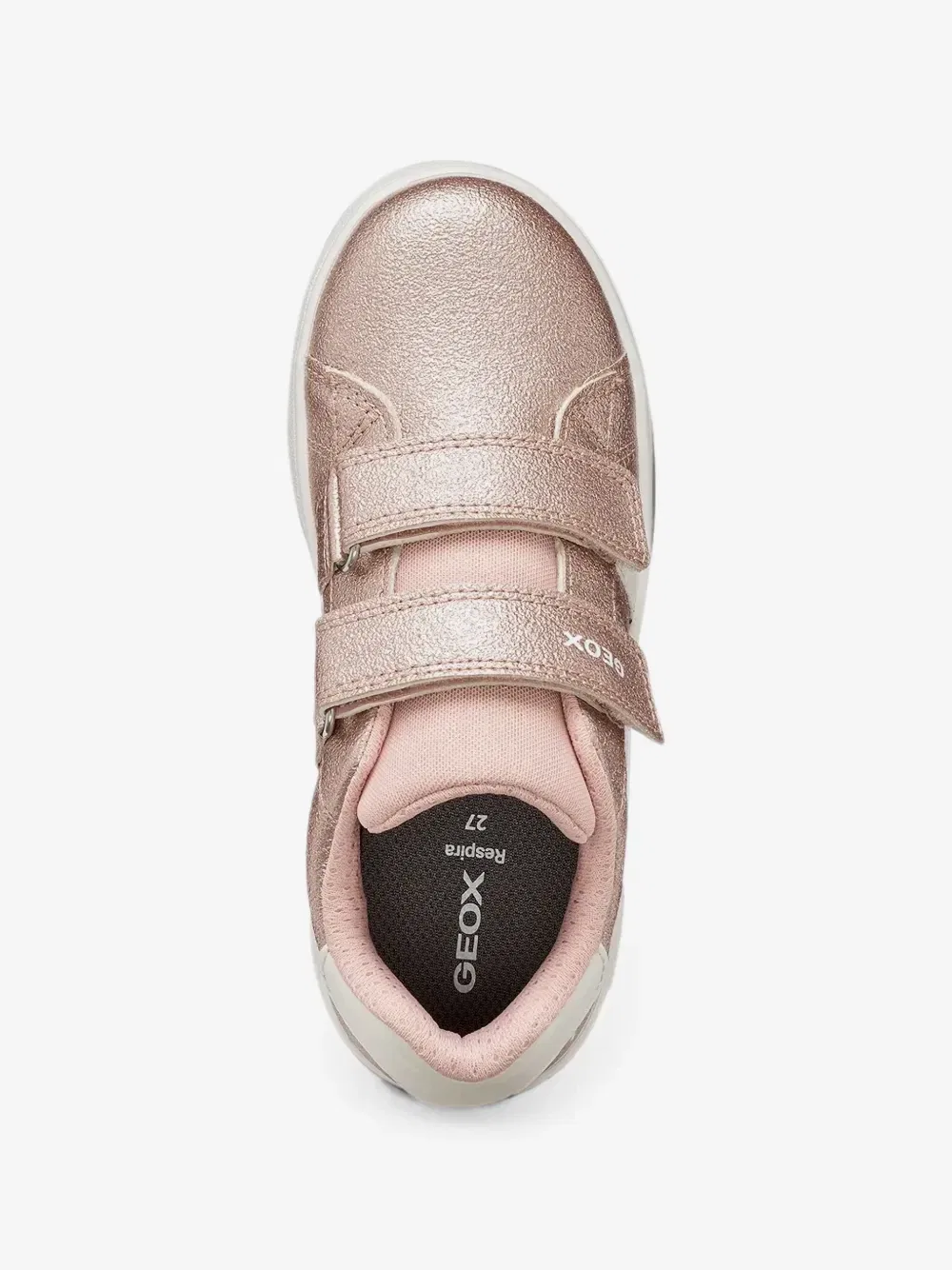 Кроссовки Eclyper с эффектом металлик на липучках Geox Kids, розовый — фото 4