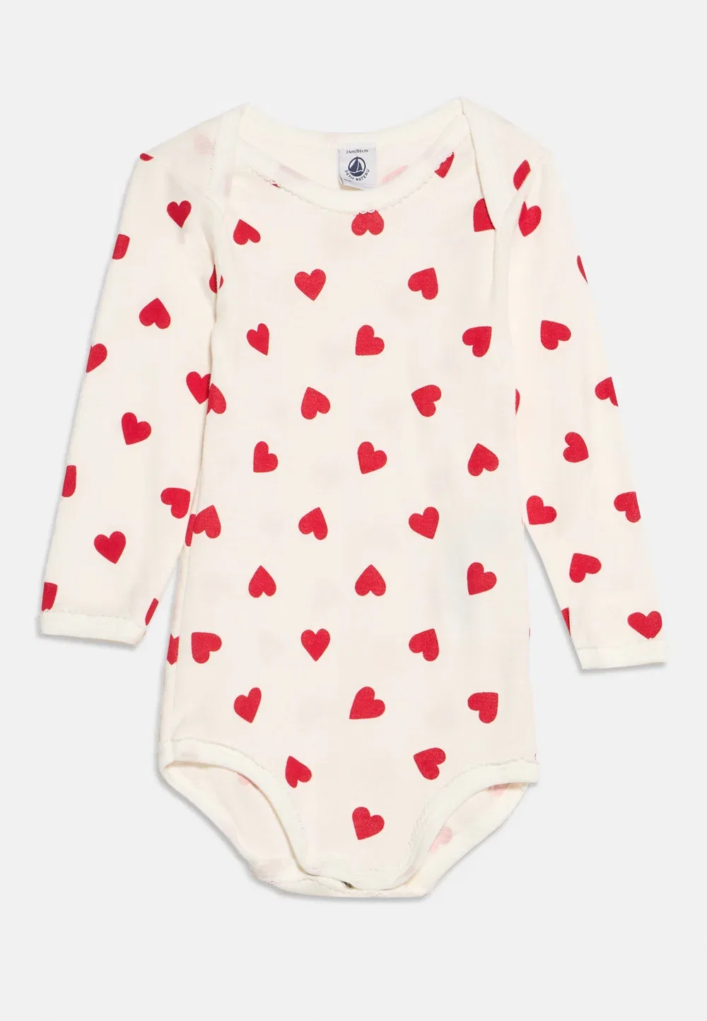 Bebe debout cote 3 pack - body Petit Bateau, White/Red — фото 2