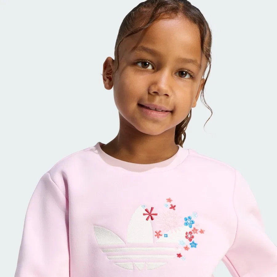 Комплект спортивного костюма с длинным рукавом adidas Originals x Liberty London Crew Set, adidas, Розовый — фото 4