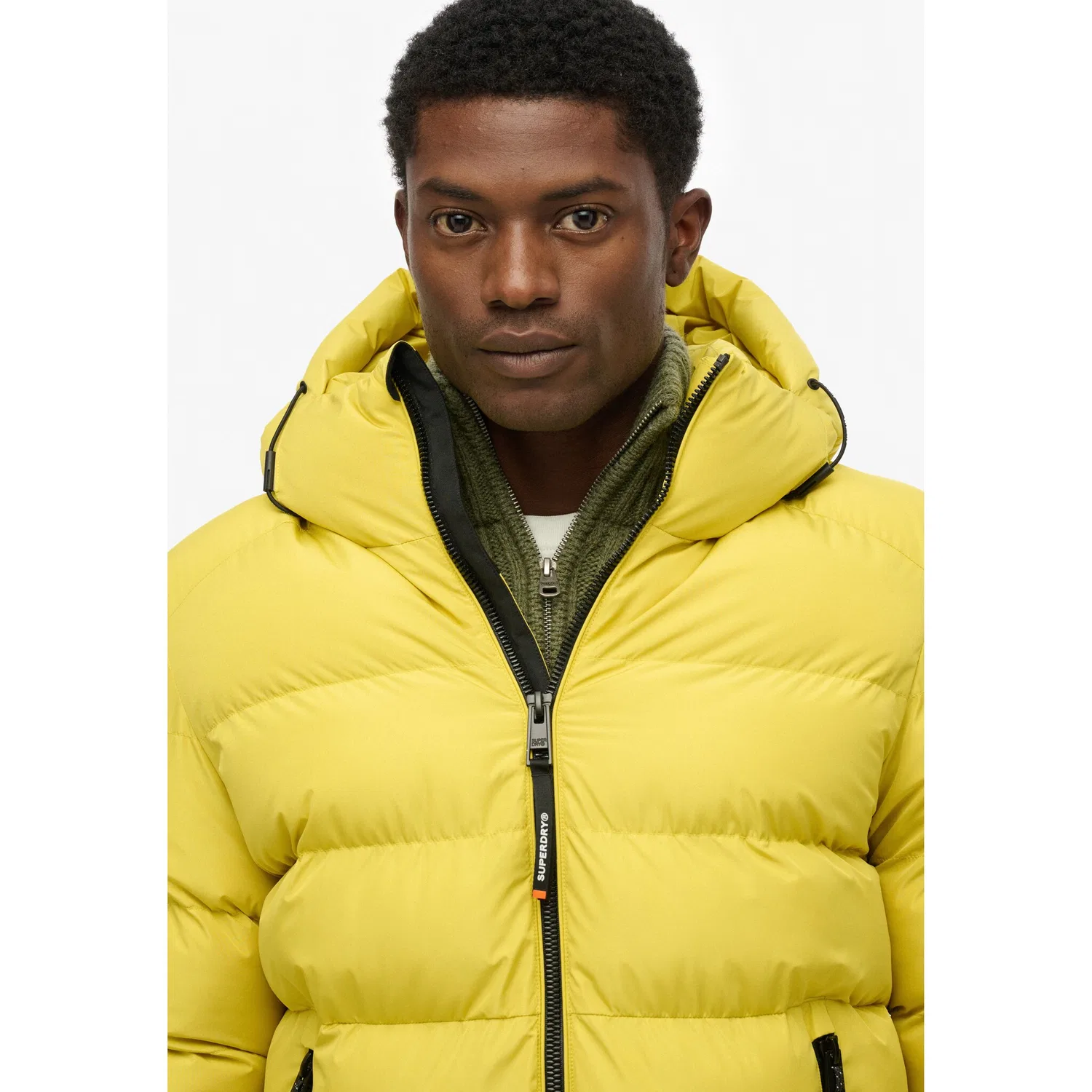 Мужская стеганая куртка с капюшоном Superdry, Wax Yellow — фото 4