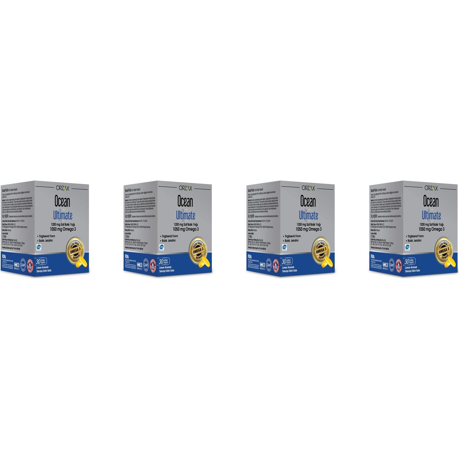 

Добавка Orzax Ocean Ultimate, 4 упаковки по 30 капсул