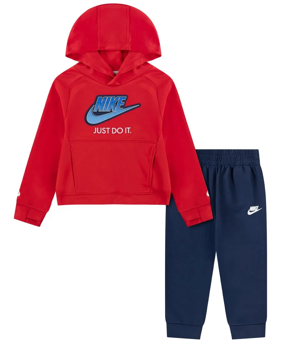 Комплект из худи и брюк Nike Dri-FIT с длинным рукавом, Midnight Navy/Red
