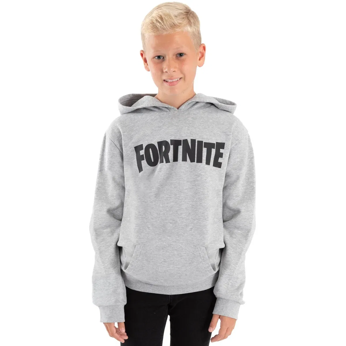 Детский худи с принтом Fortnite, Grey