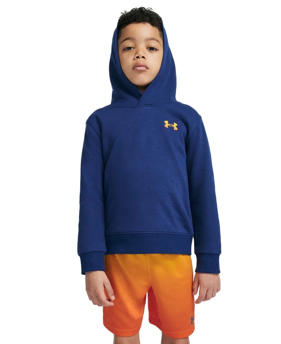 Комплект лонгслив-худи и шортов с капюшоном и длинным рукавом Under Armour, Blackout Navy Orange — фото 4