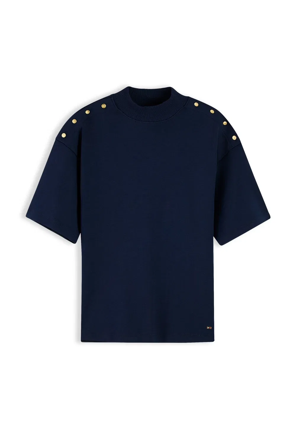 Футболка на пуговицах - базовая футболка Tommy Hilfiger, Dark Blue — фото 4