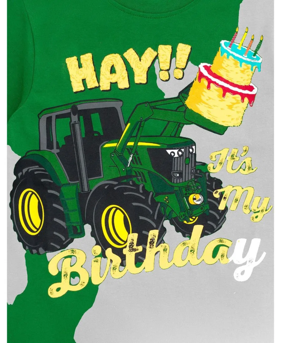 Детская футболка с принтом John Deere, модель Birthday T-Shirt John Deere, Kelly Green — фото 3